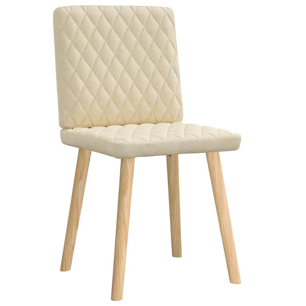 Esszimmerstühle 2 Stk. Creme Stoff