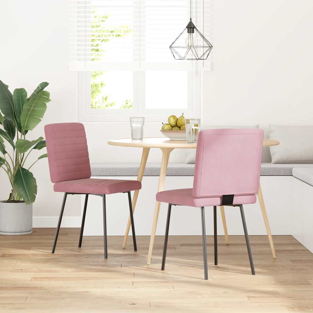 Esszimmerstühle 2 Stk. Rosa Samt