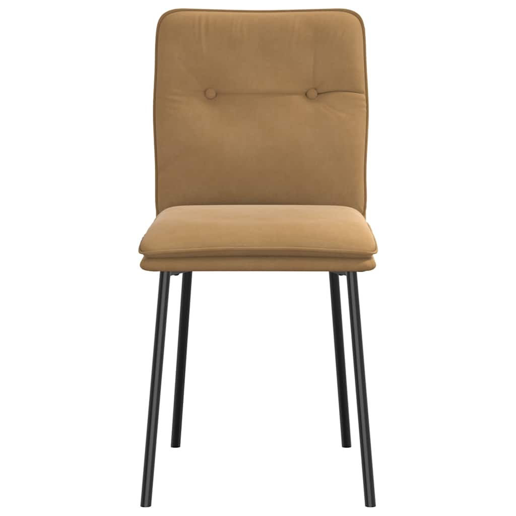 Esszimmerstühle 2 Stk. Braun Samt
