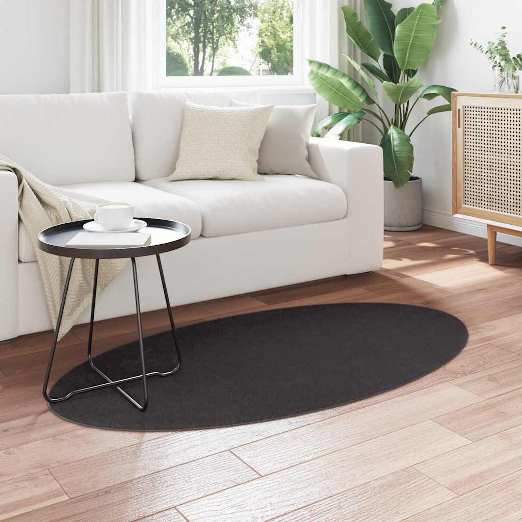 Teppich HUARTE Anthrazit 80 x 150 cm Polyester