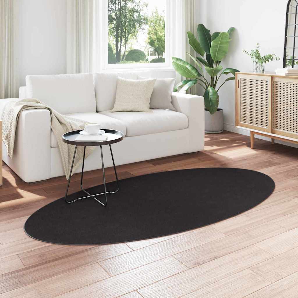 Teppich HUARTE Schwarz 100 x 200 cm Polyester