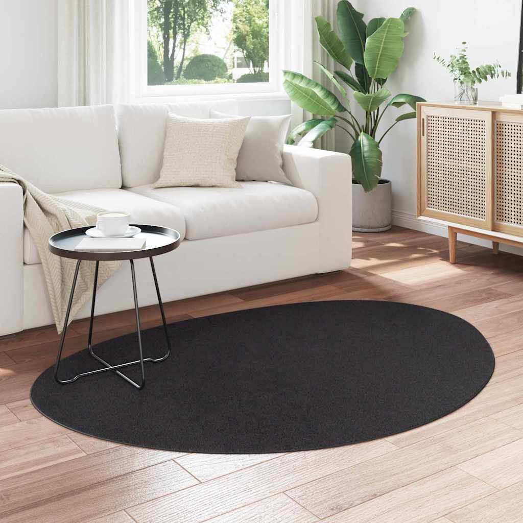 Teppich HUARTE Schwarz 120 x 170 cm Polyester