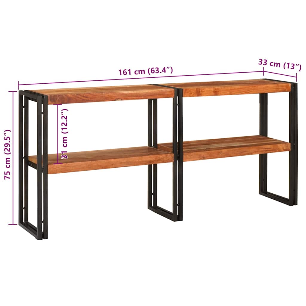 Konsolentisch Braun 160 x 33 x 75 cm Massivholz Akazie