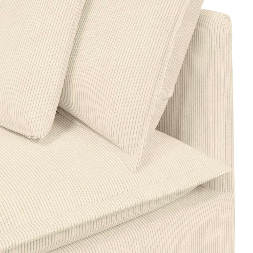 Modulares Sofa mit Kissen Cordstoff Creme