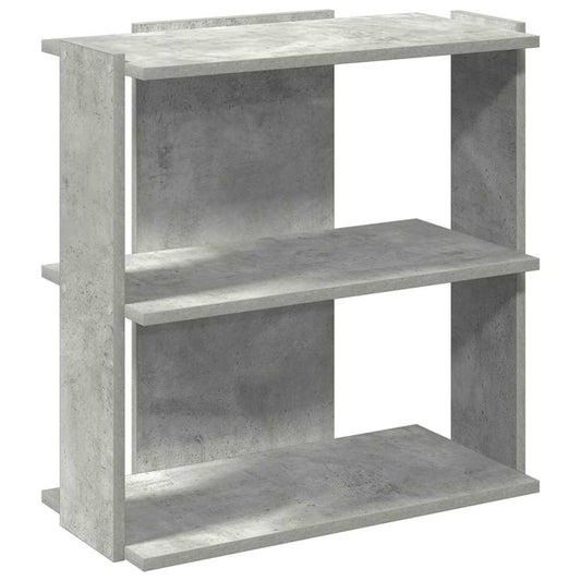 Bücherregal 3 Böden Betongrau 60x30x60 cm Holzwerkstoff