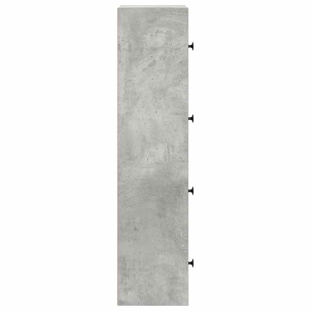 Bücherregal Betongrau 40x24x102 cm Holzwerkstoff