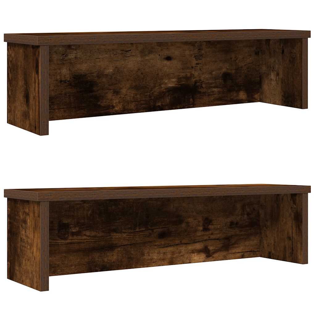 Küchenregale Stapelbar 2 Stk. Räuchereiche 50x15x16 cm