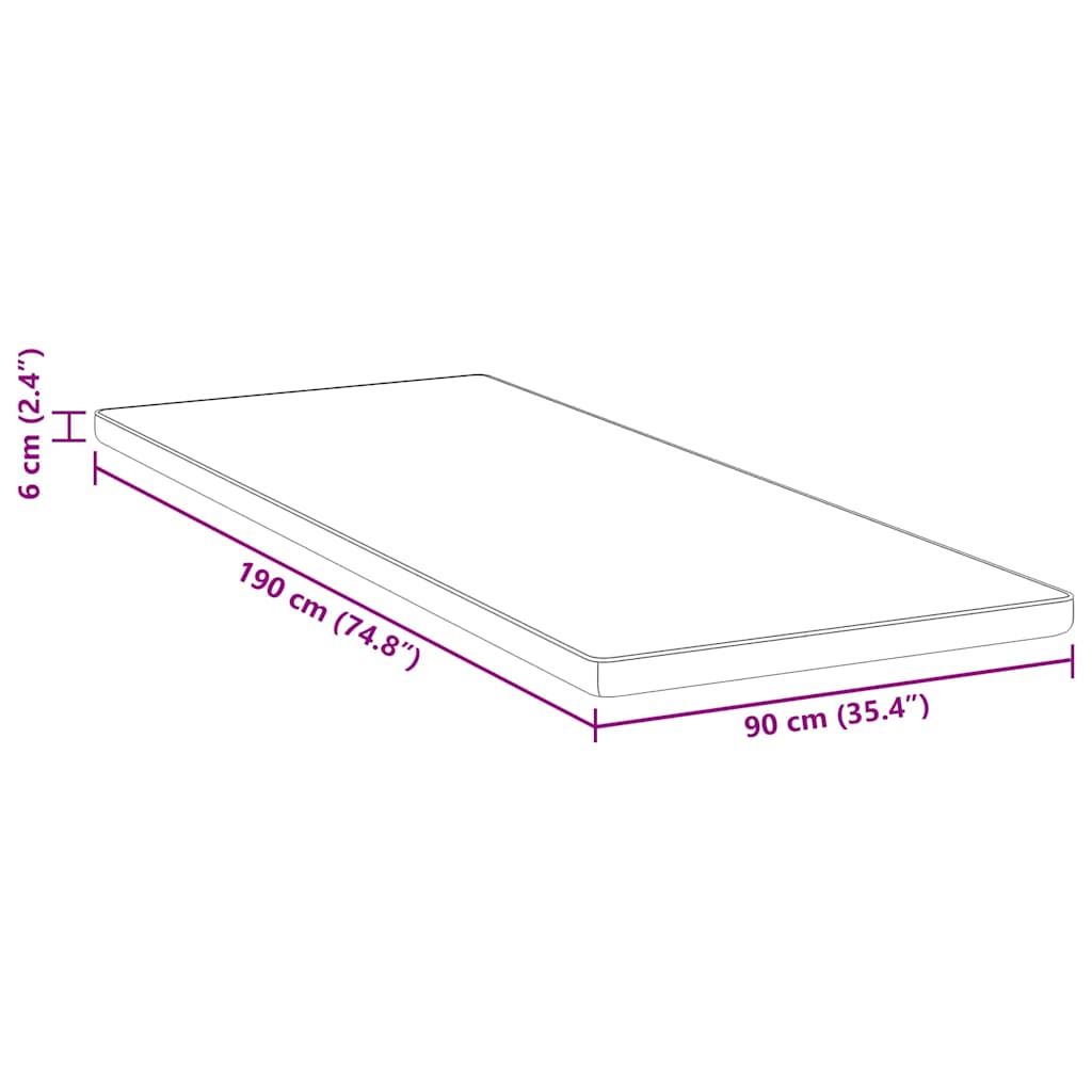 Matratzenpads Weiß und blau 90 x 190 cm Gel-Speicherschaum