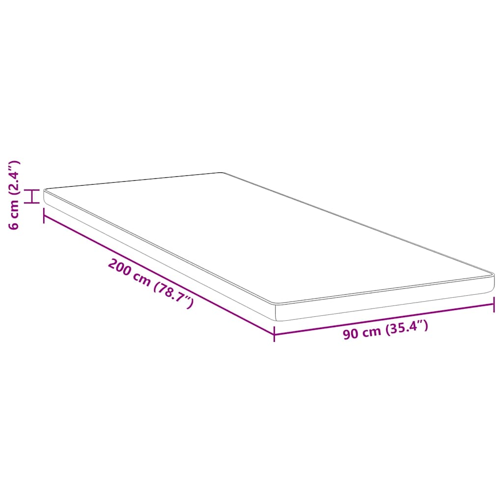 Matratzenpads Weiß und blau 90 x 200 cm Gel-Speicherschaum