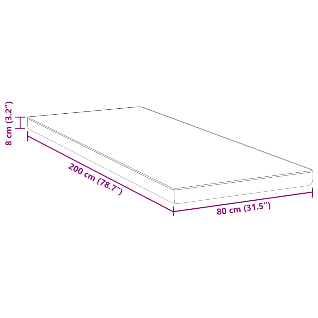 Matratzenpads Weiß und blau 80 x 200 cm Gel-Speicherschaum