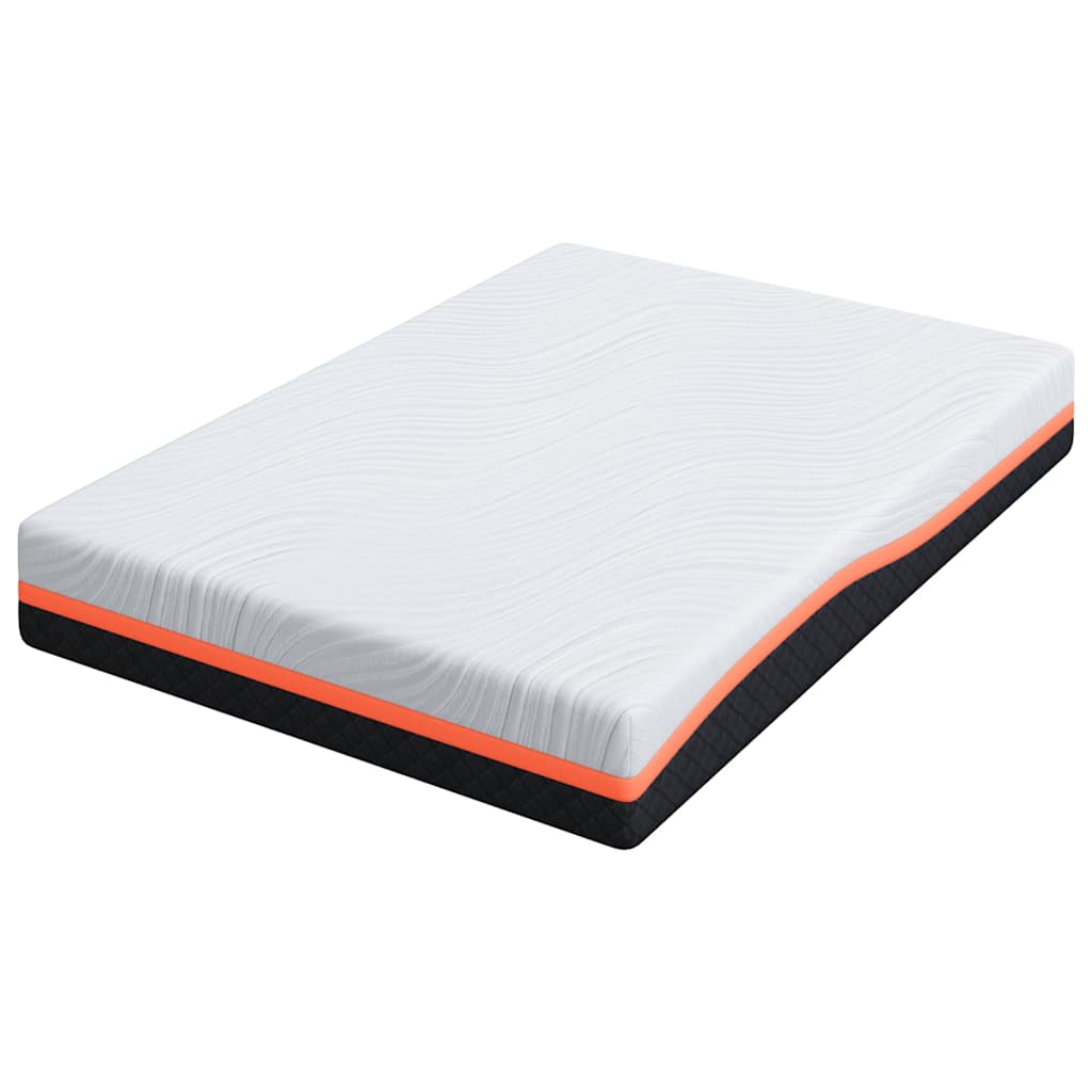 Matratze Weiß und Grau 140 x 190 cm Memory Foam
