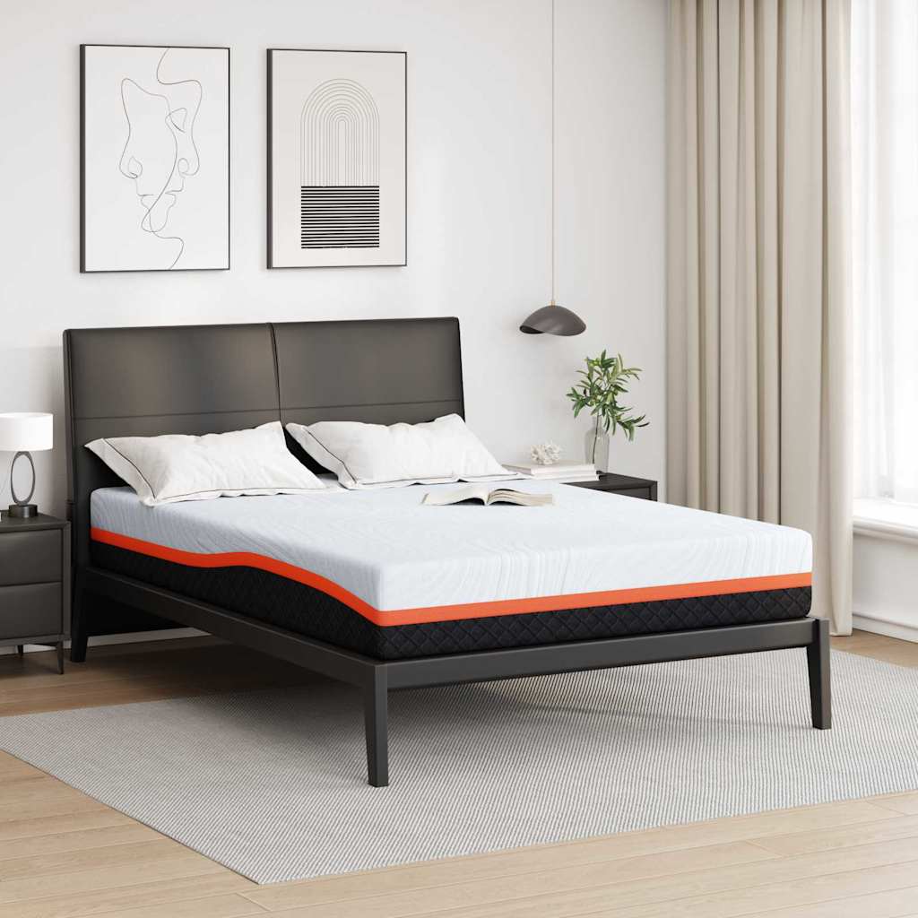 Matratze Weiß und Grau 140 x 200 cm Memory Foam