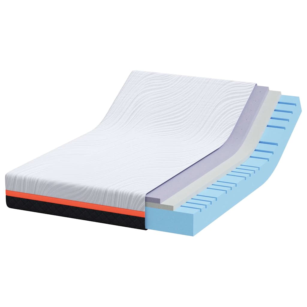 Matratze Weiß und Grau 140 x 200 cm Memory Foam