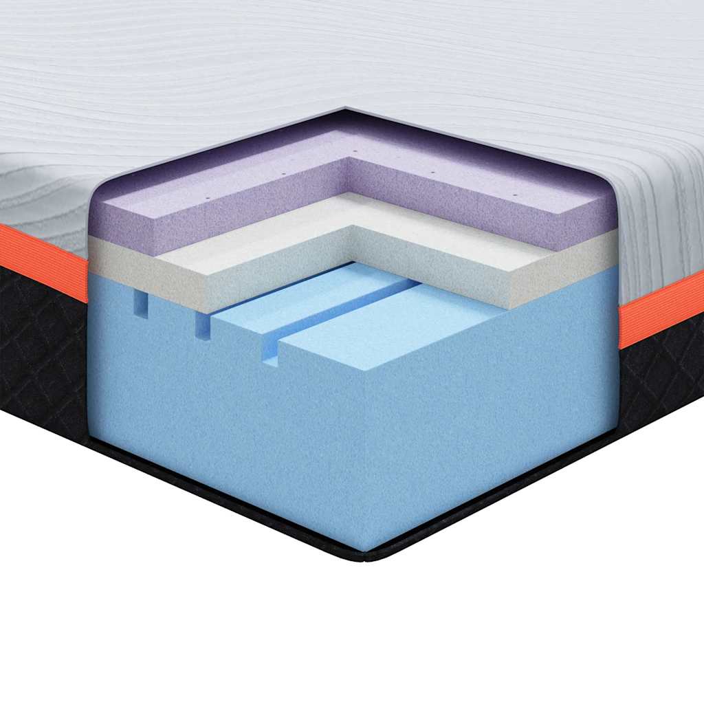Matratze Weiß und Grau 180 x 200 cm Memory Foam