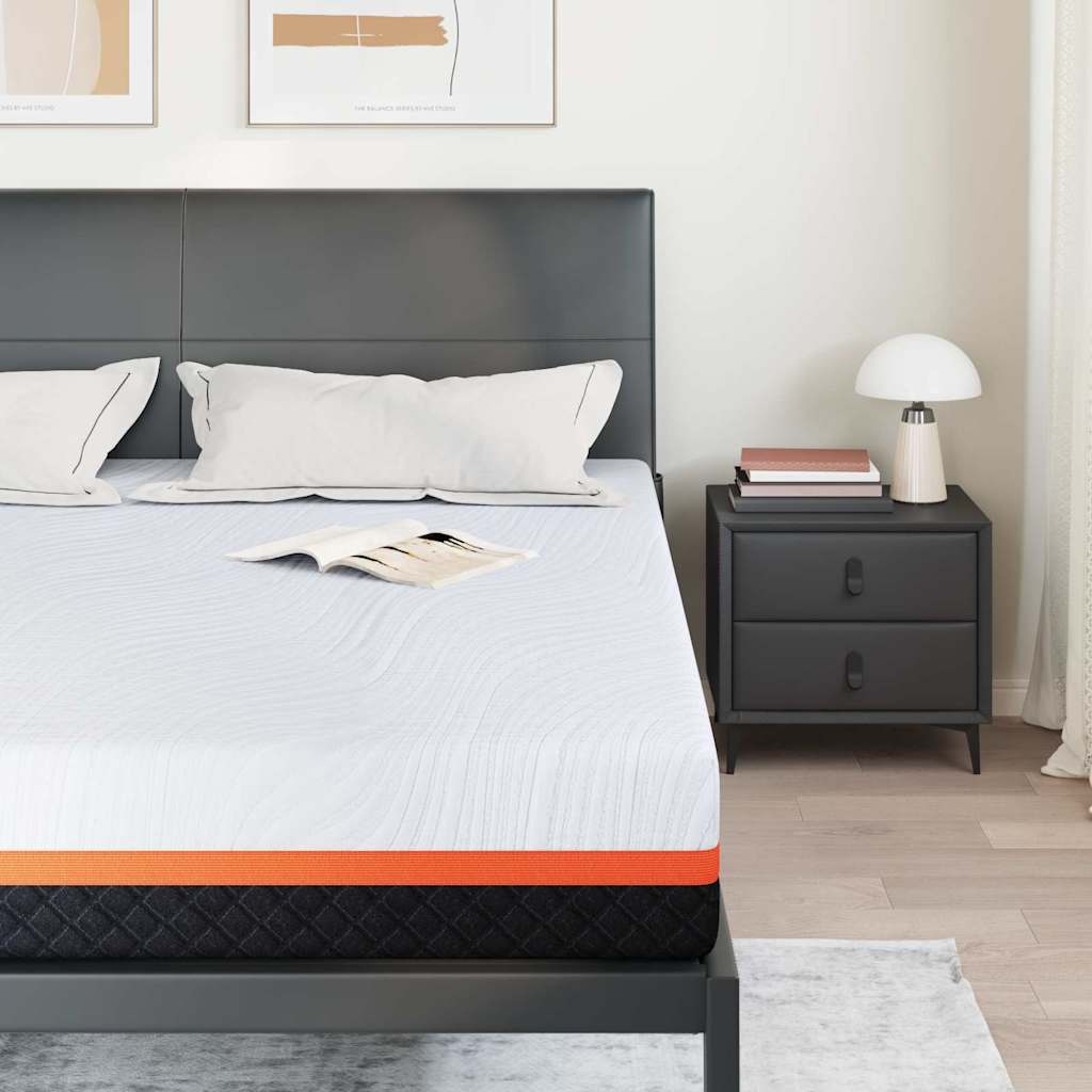 Matratze Weiß und Grau 180 x 200 cm Memory Foam