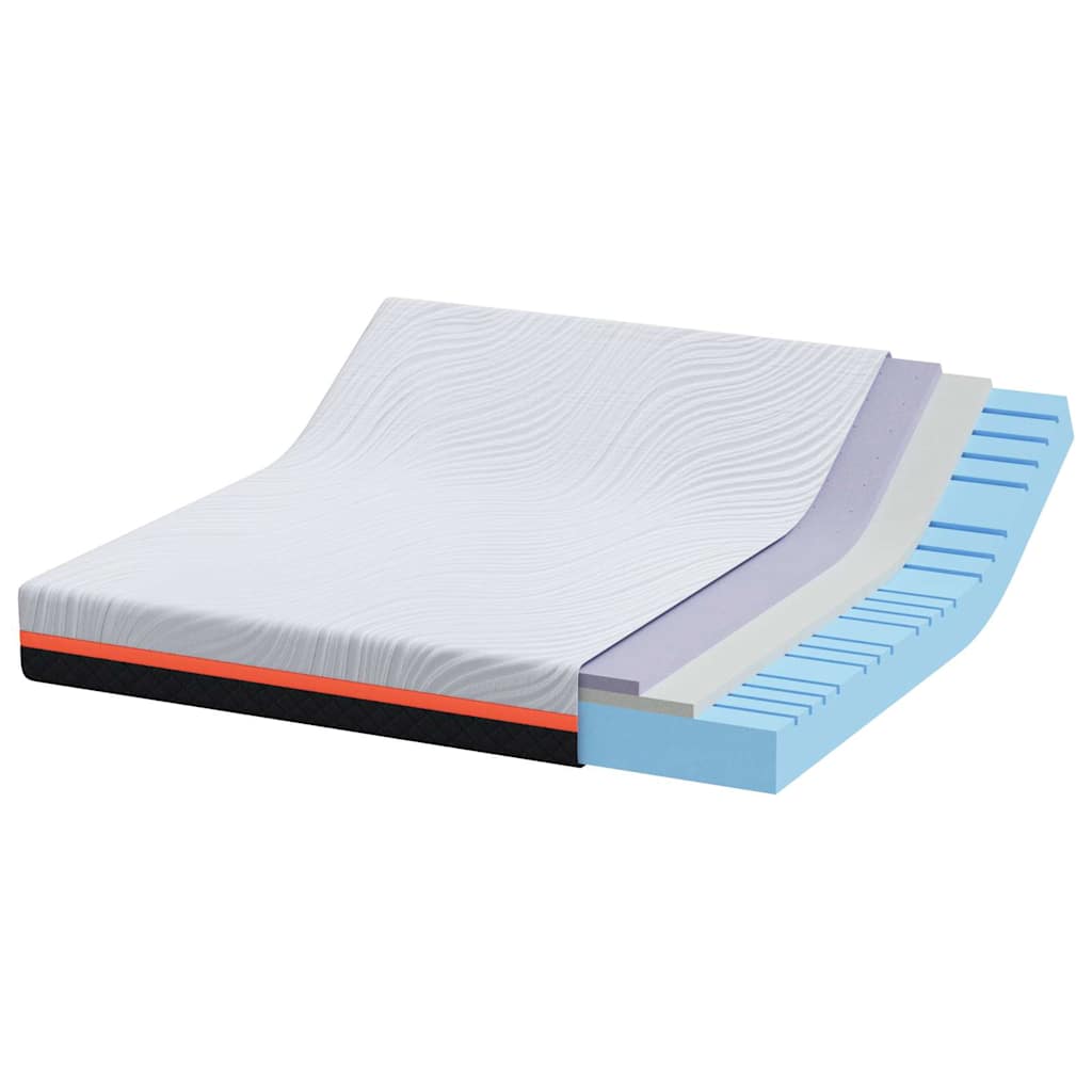 Matratze Weiß und Grau 180 x 200 cm Memory Foam