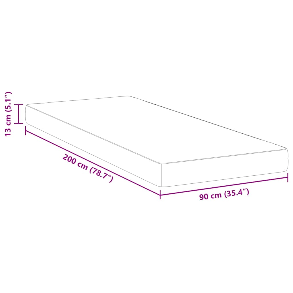 Matratze Weiß 90 x 200 cm Gel-Speicherschaum