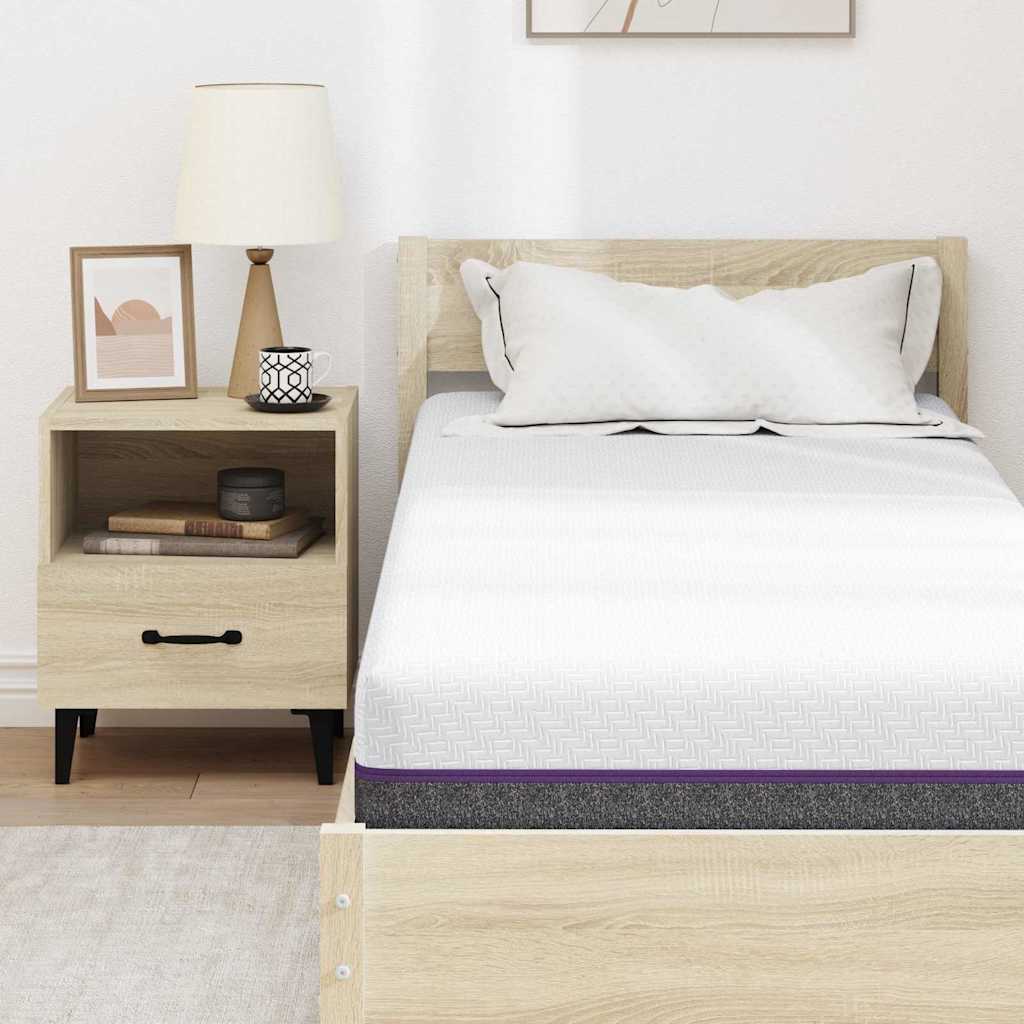Matratze Weiß und Grau 80 x 200 cm Memory Foam