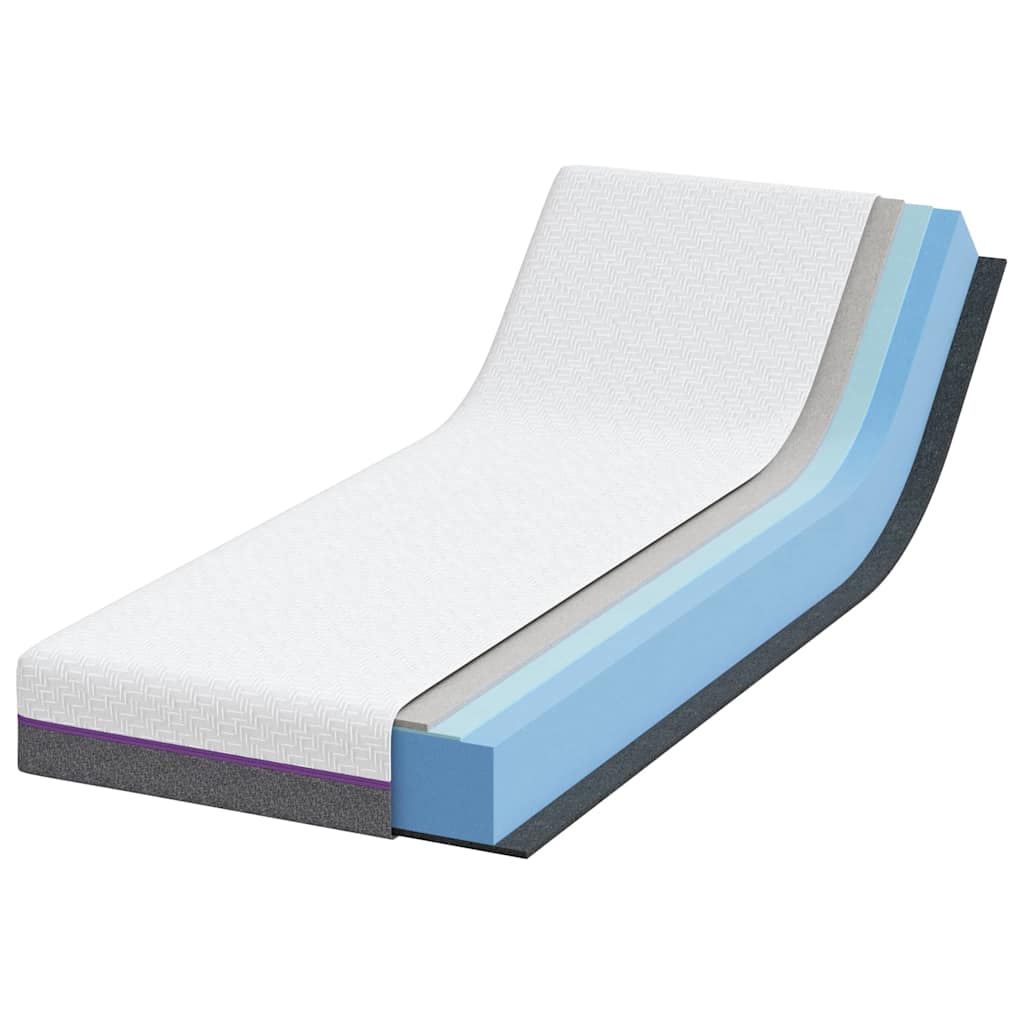 Matratze Weiß und Grau 80 x 200 cm Memory Foam