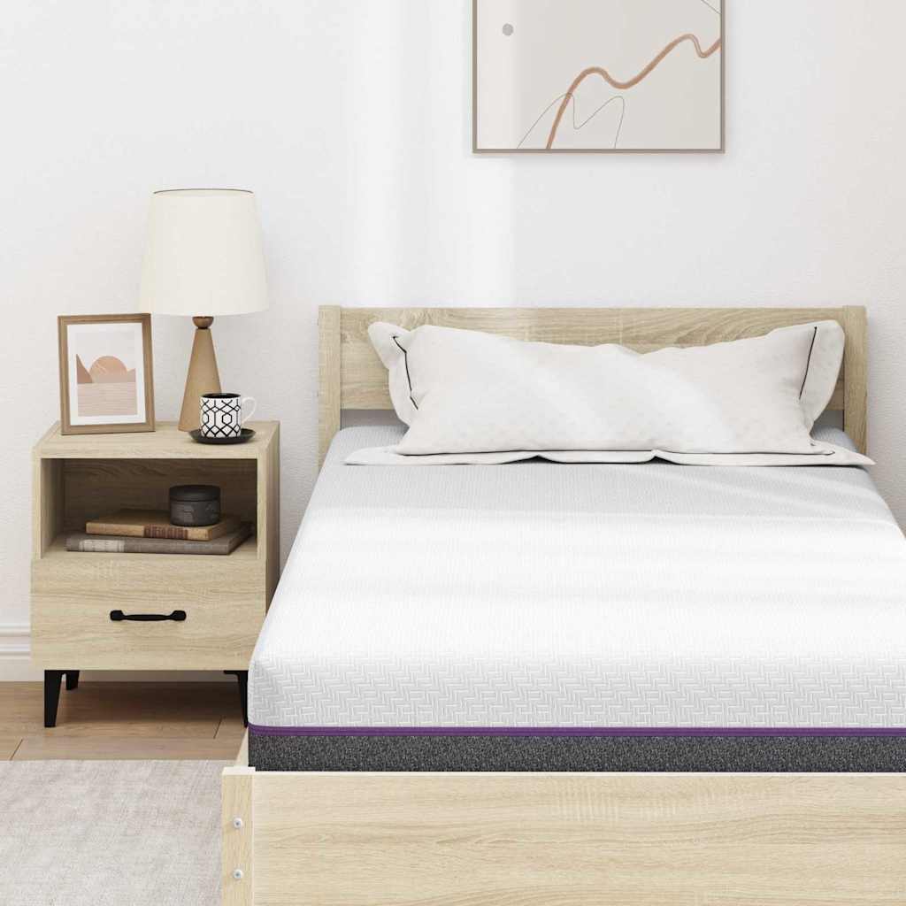 Matratze Weiß und Grau 120 x 200 cm Memory Foam