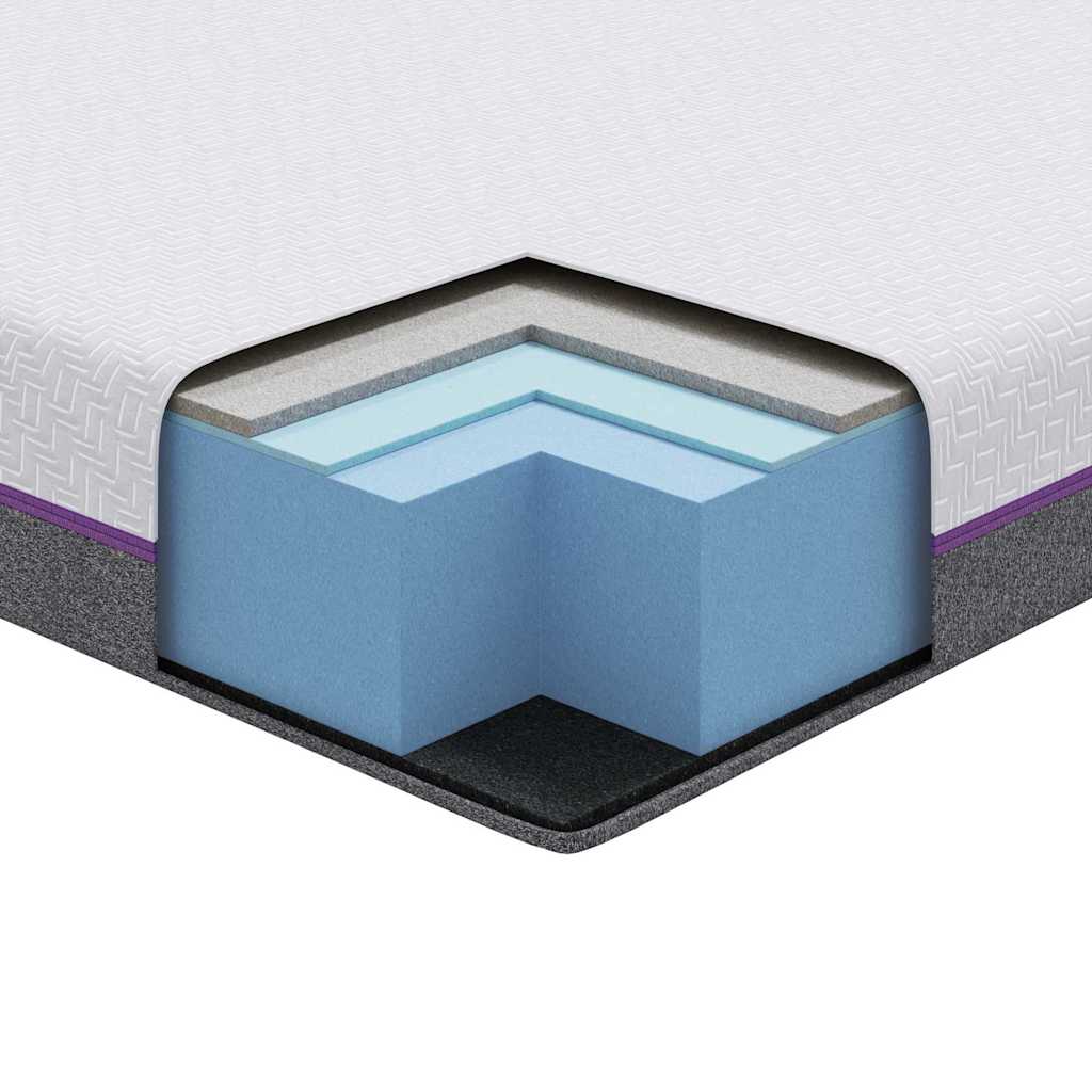 Matratze Weiß und Grau 140 x 190 cm Memory Foam