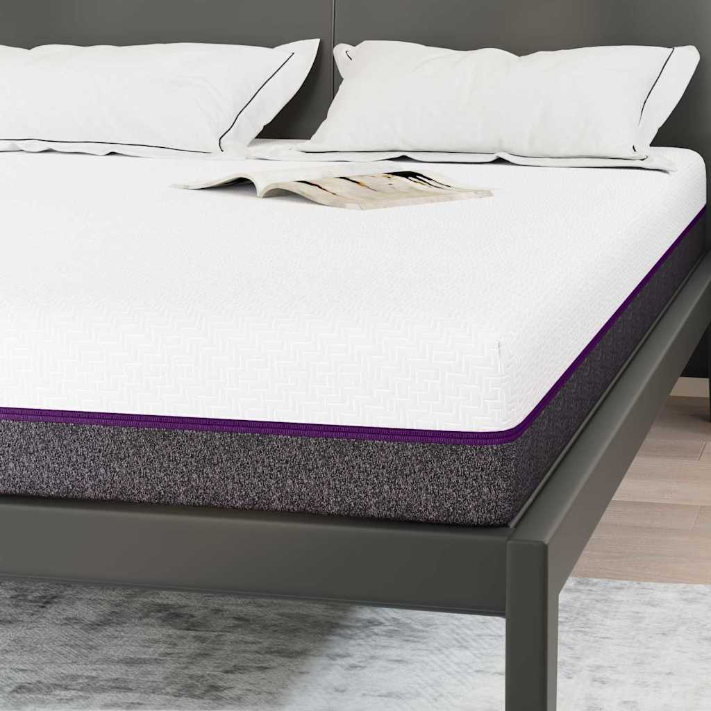 Matratze Weiß und Grau 140 x 190 cm Memory Foam