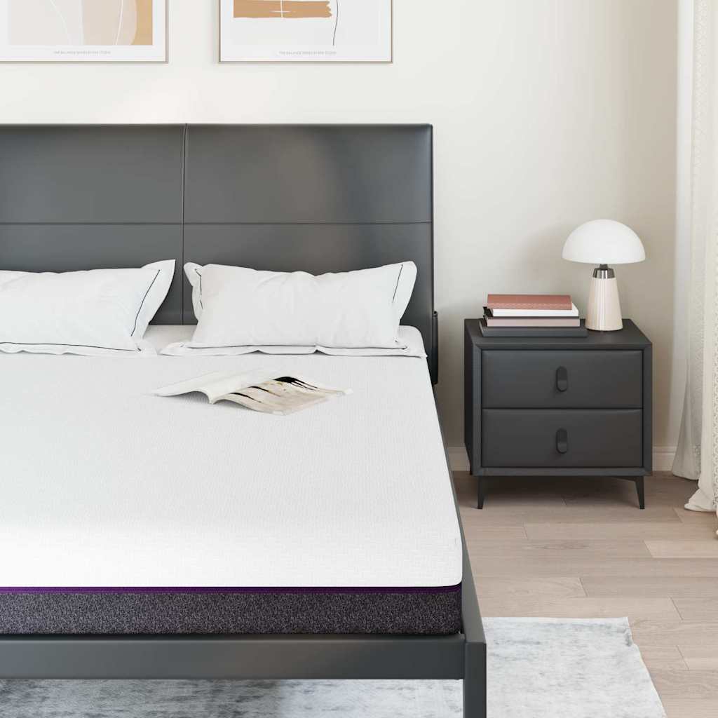 Matratze Weiß und Grau 140 x 190 cm Memory Foam