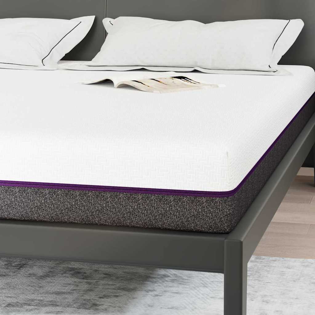 Matratze Weiß und Grau 200 x 200 cm Memory Foam