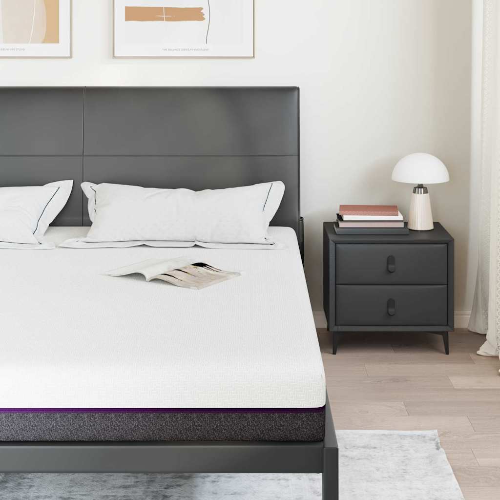 Matratze Weiß und Grau 200 x 200 cm Memory Foam