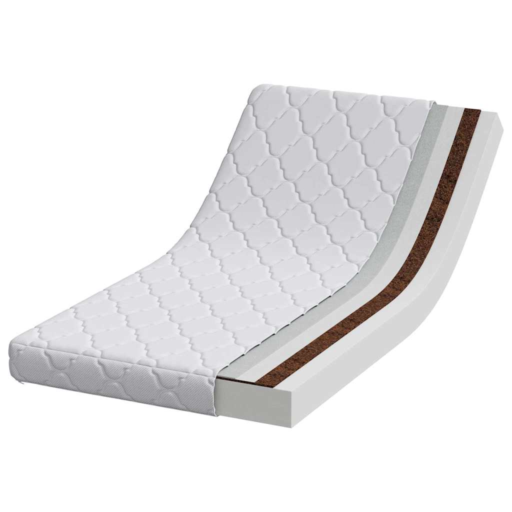 Matratze mit Kokosnusschicht Weiß 120 x 60 cm PU-Schaum