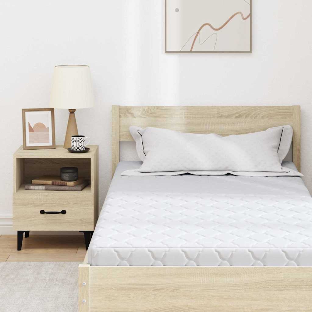 Matratze mit Kokosnusschicht Weiß 200 x 90 cm PU-Schaum