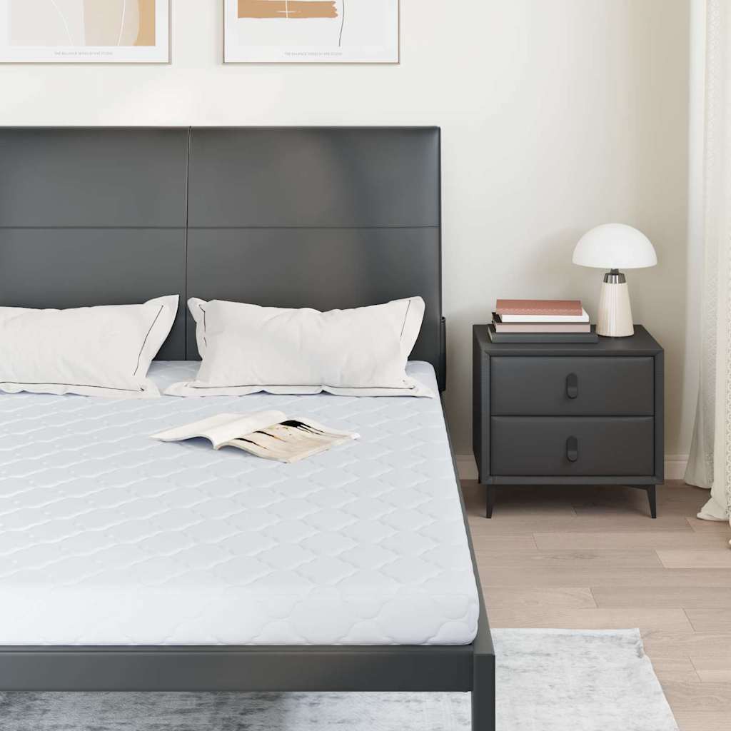 Matratze mit Kokosnusschicht Weiß 200 x 140 cm PU-Schaum
