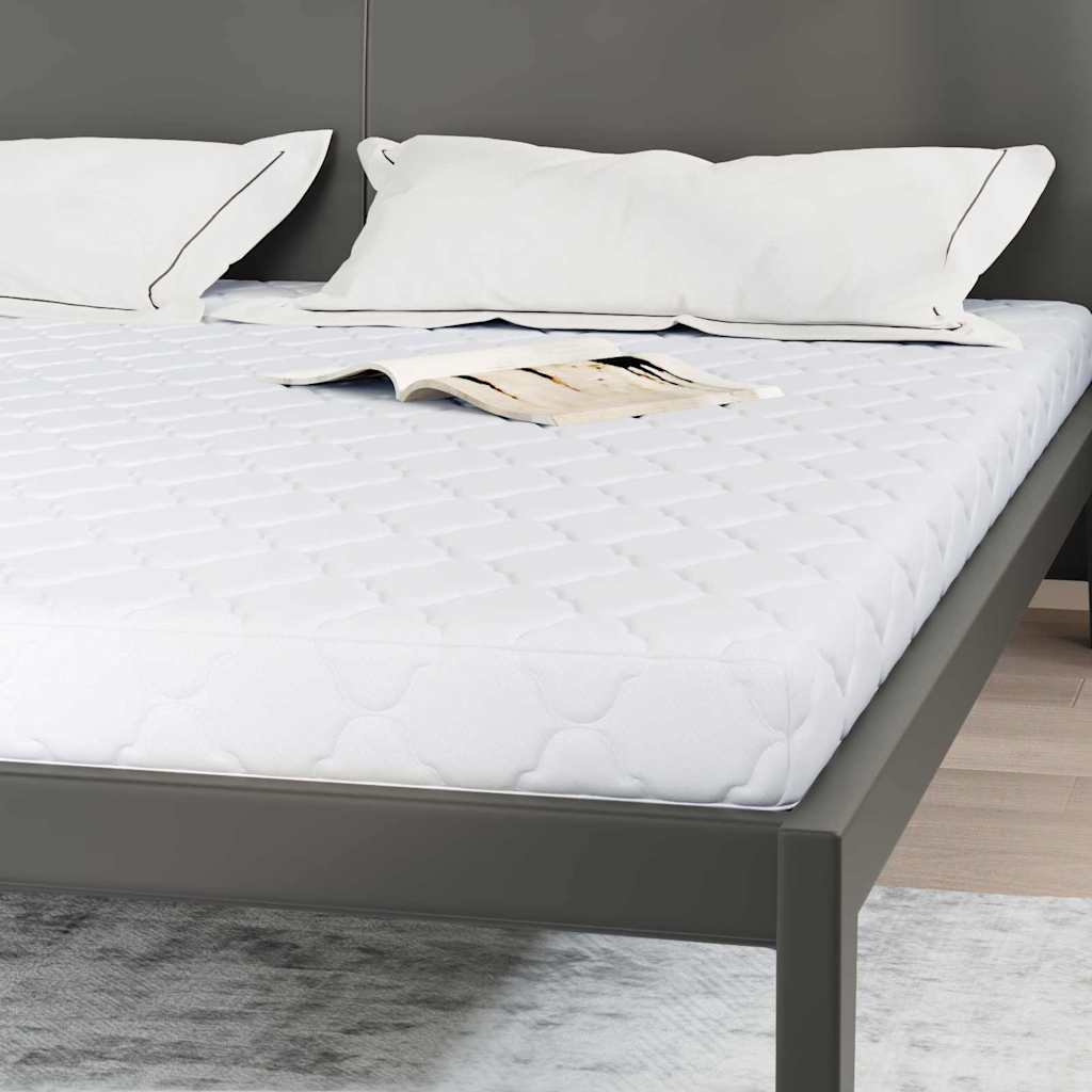 Matratze mit Kokosnusschicht Weiß 200 x 200 cm PU-Schaum