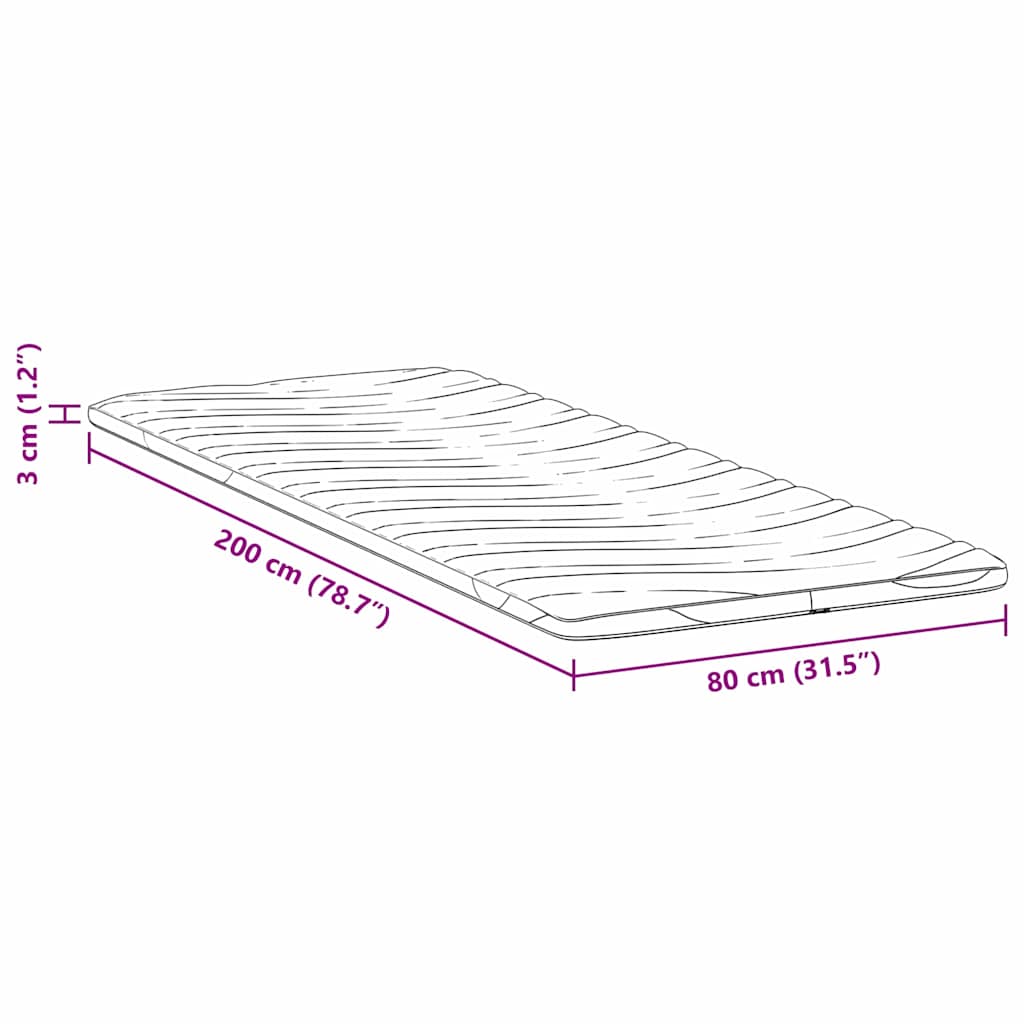Matratzenpads Weiß 80 x 200 cm Latex