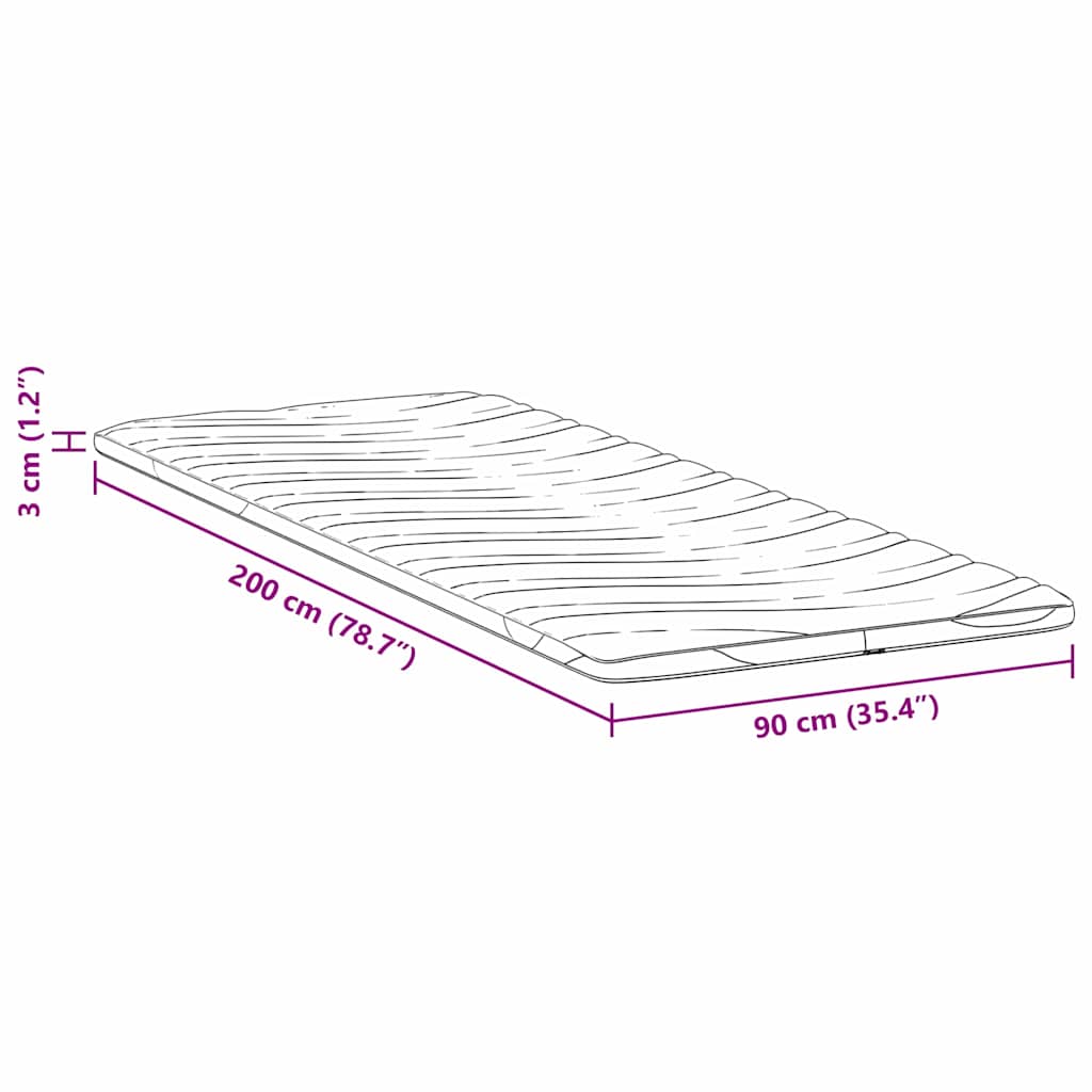 Matratzenpads Weiß 90 x 200 cm Latex