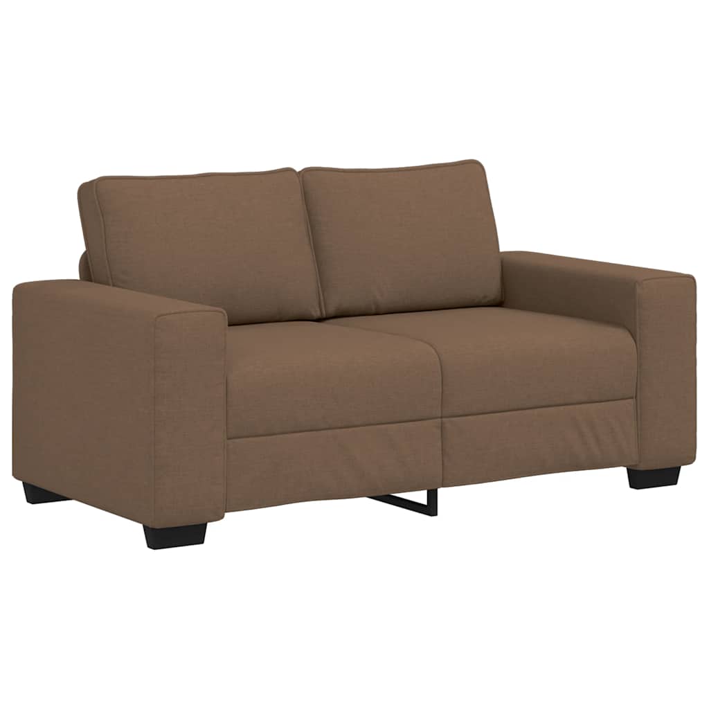 3-teiliges Sofa-Set mit Kissen, brauner Stoff