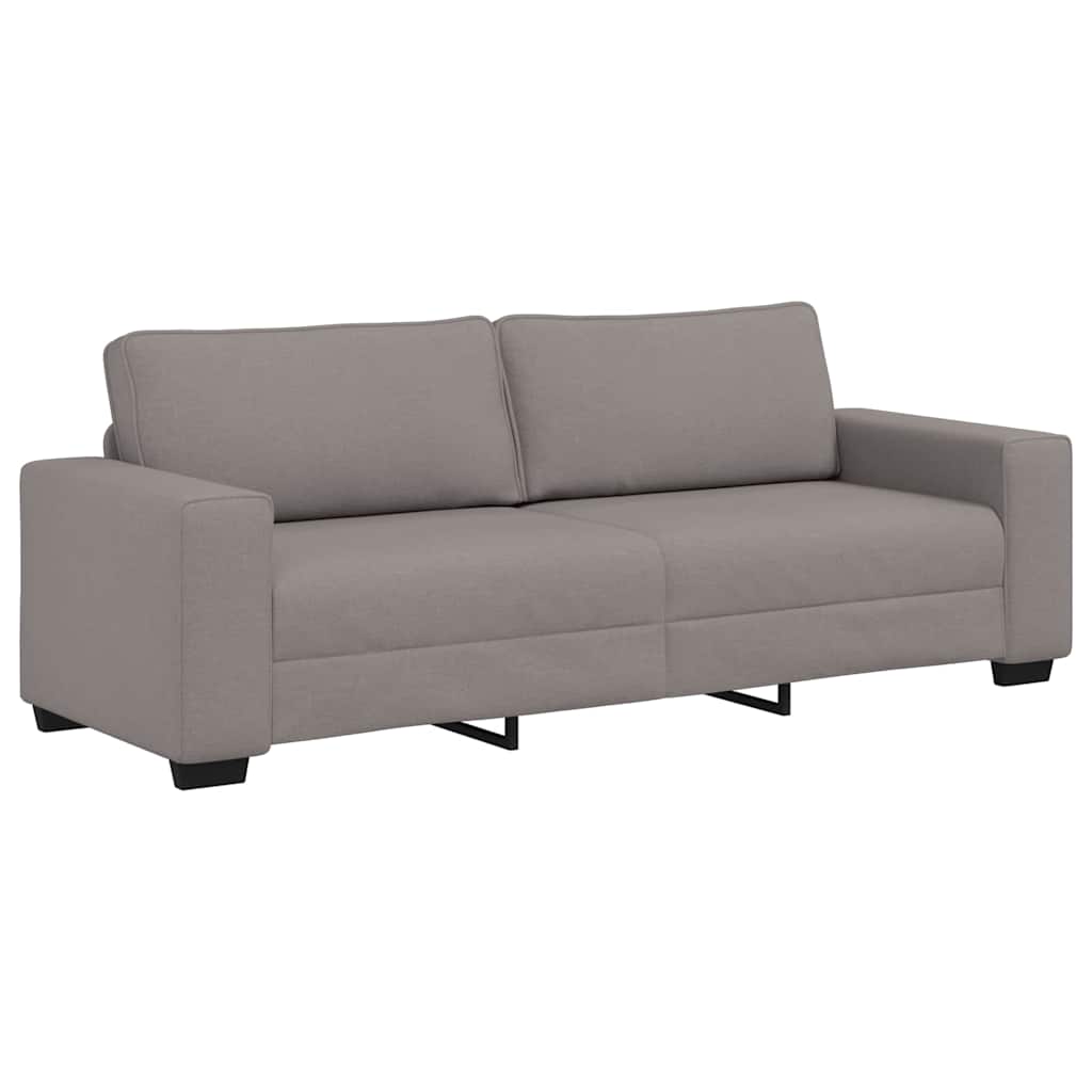 3-teiliges Sofa-Set mit Kissen, taupefarbener Stoff