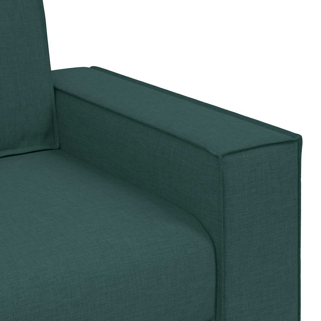 2-teiliges Sofa-Set mit Kissen, dunkelgrüner Stoff