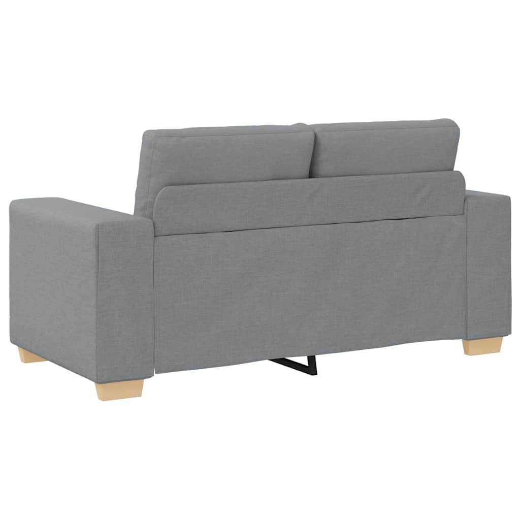 2-teiliges Sofa-Set mit Kissen, hellgrauer Stoff