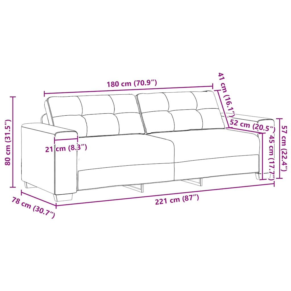 2-teiliges Sofa-Set mit Kissen, dunkelgrauer Samt