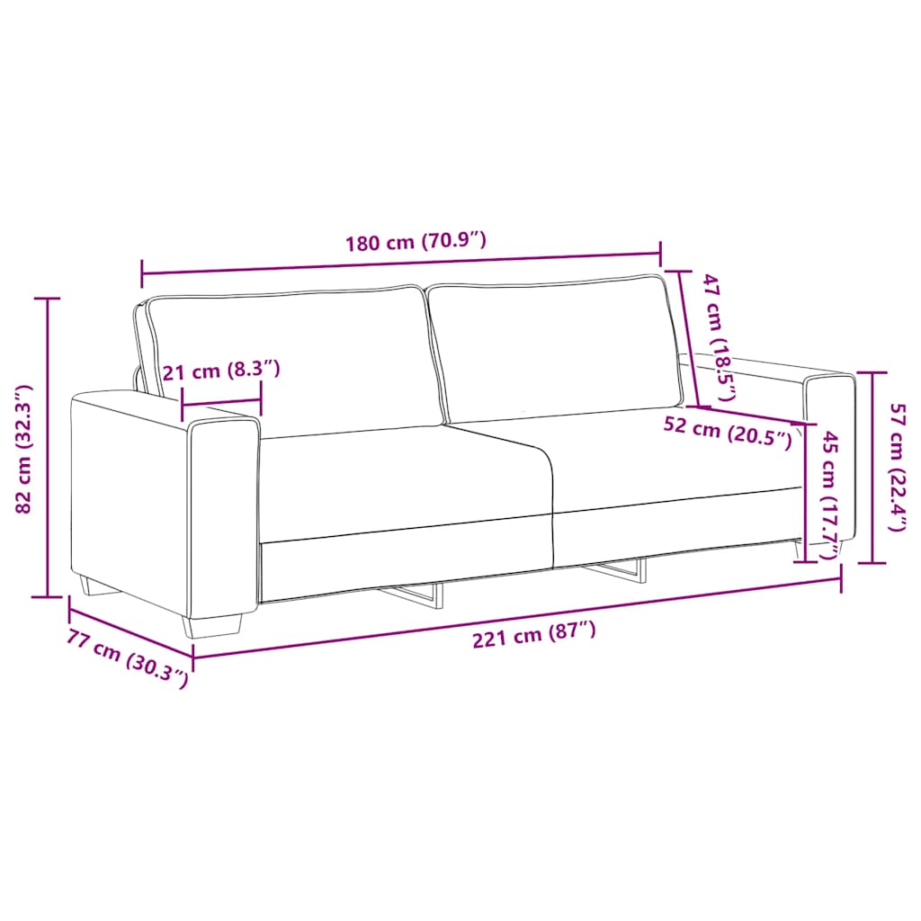 2-teiliges Sofa-Set mit Kissen, wolkengrauer Stoff