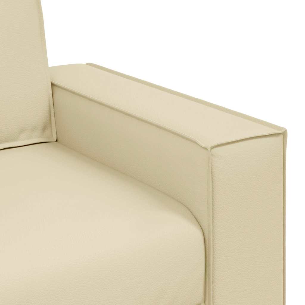 Sofa Sessel 59 cm mit Kissen Creme Kunstleder