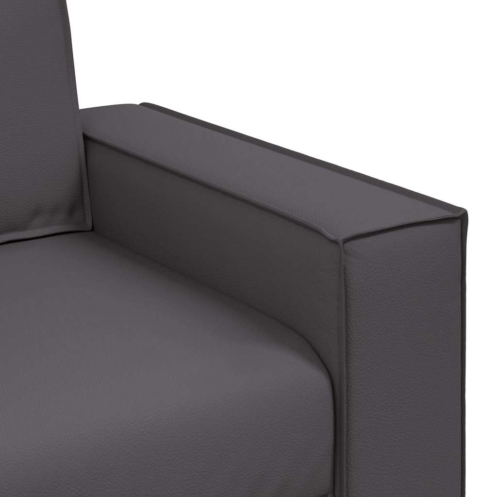 Sofa Sessel 59 cm mit Kissen Grau Kunstleder