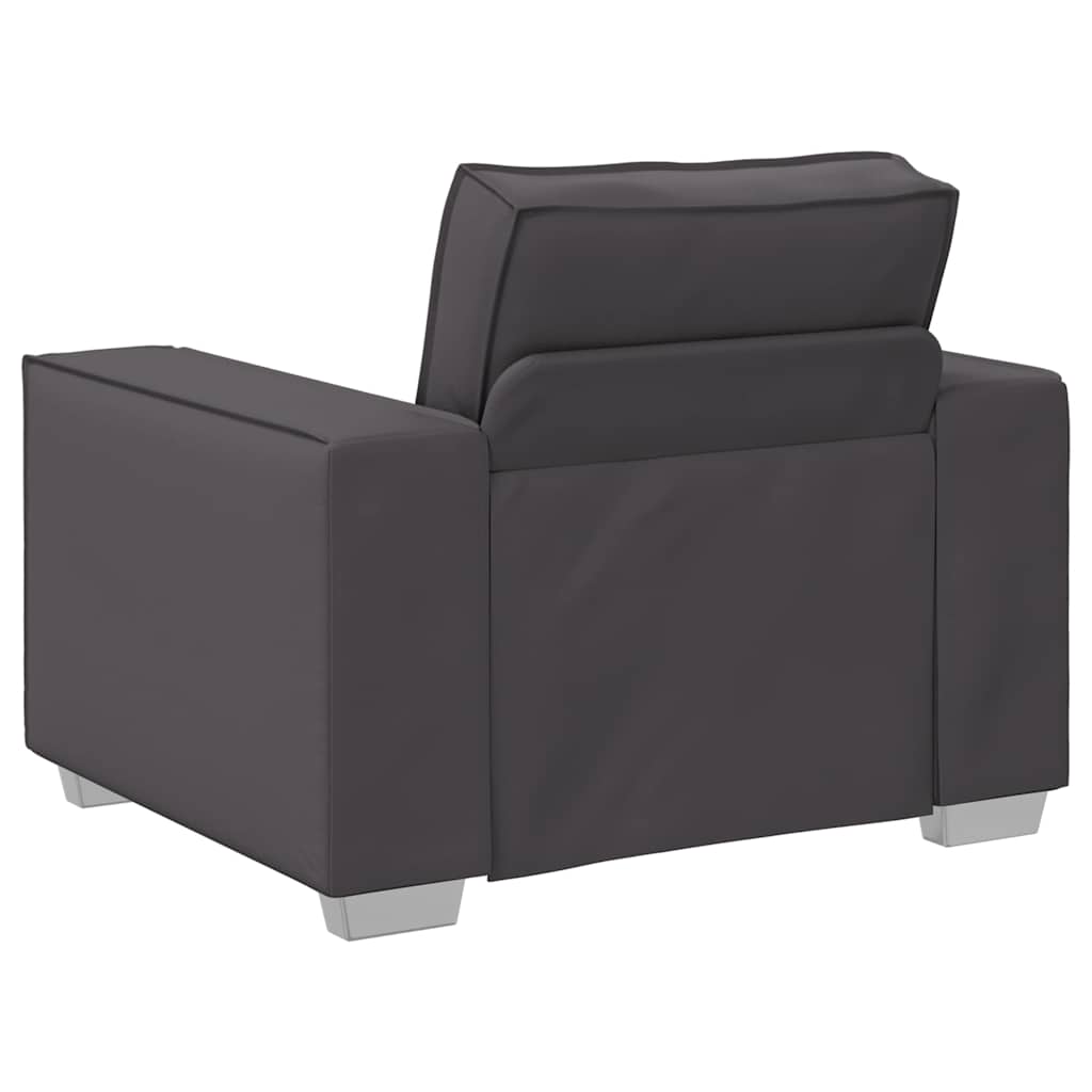 Sofa Sessel 59 cm mit Kissen Grau Kunstleder