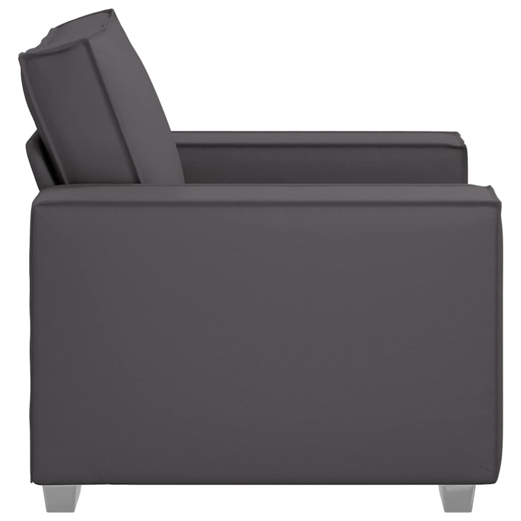 Sofa Sessel 59 cm mit Kissen Grau Kunstleder