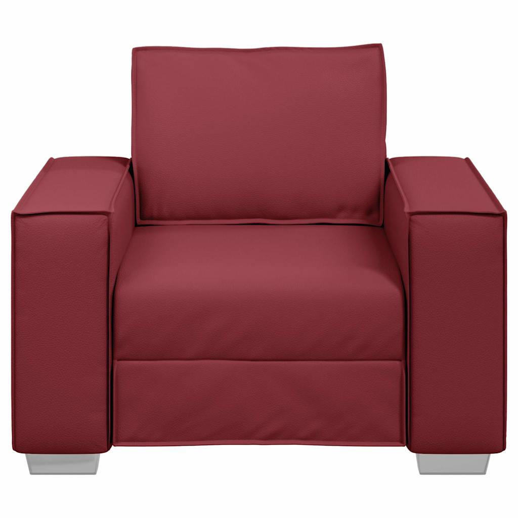 Sofasessel mit Kissen Weinrot 99 x 78 x 84 cm Kunstleder