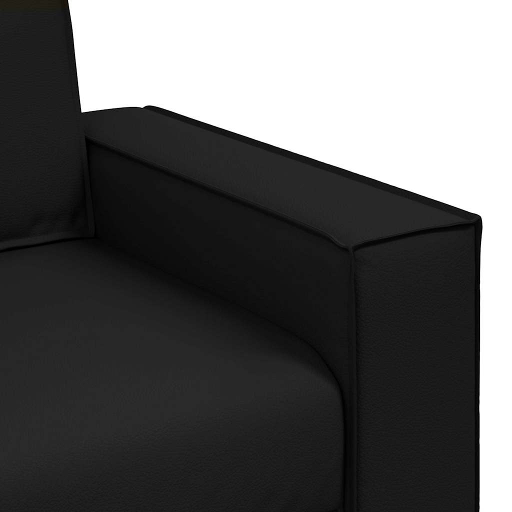 Sofa Sessel 59 cm mit Kissen Schwarz Kunstleder