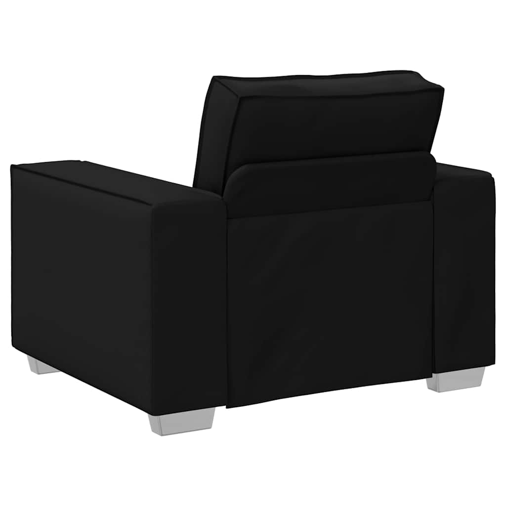 Sofa Sessel 59 cm mit Kissen Schwarz Kunstleder