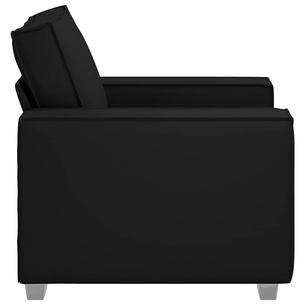 Sofa Sessel 59 cm mit Kissen Schwarz Kunstleder