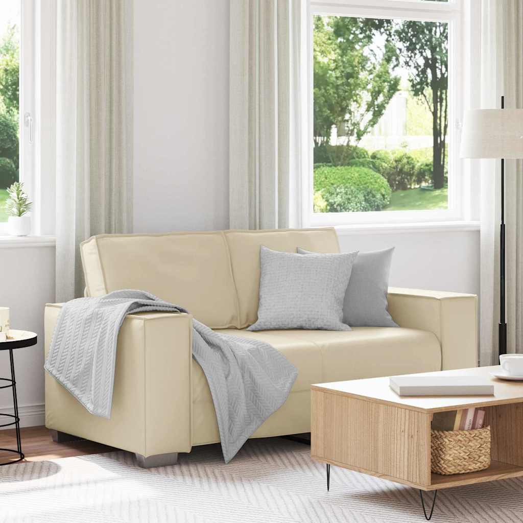 Sofasessel mit Kissen Creme 160 x 78 x 84 cm Kunstleder